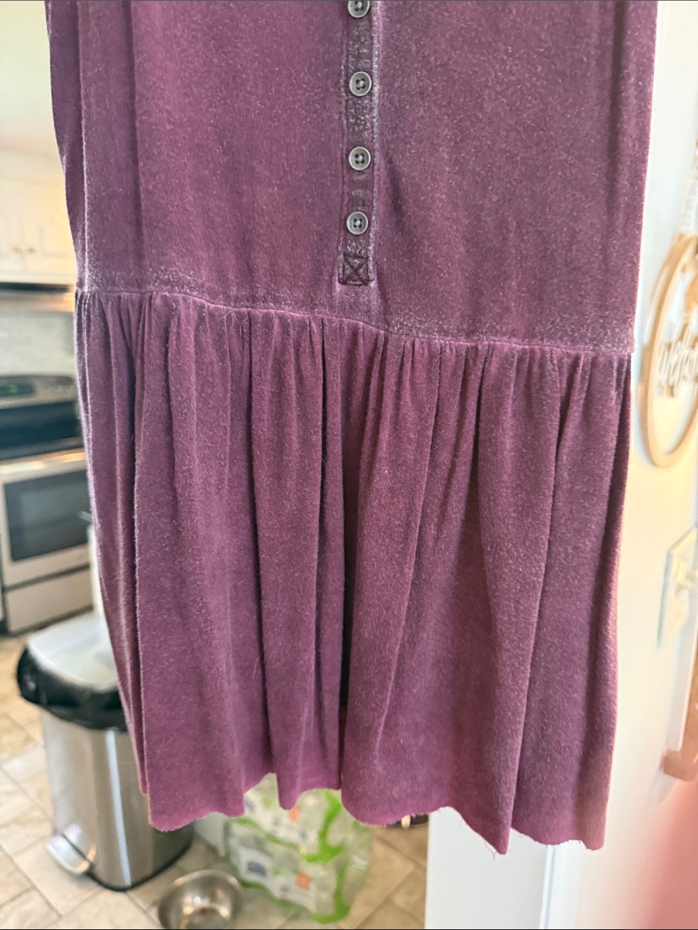 American Eagle Outfitters Plum Button-Front Tank Dress - Picture 3 of 5